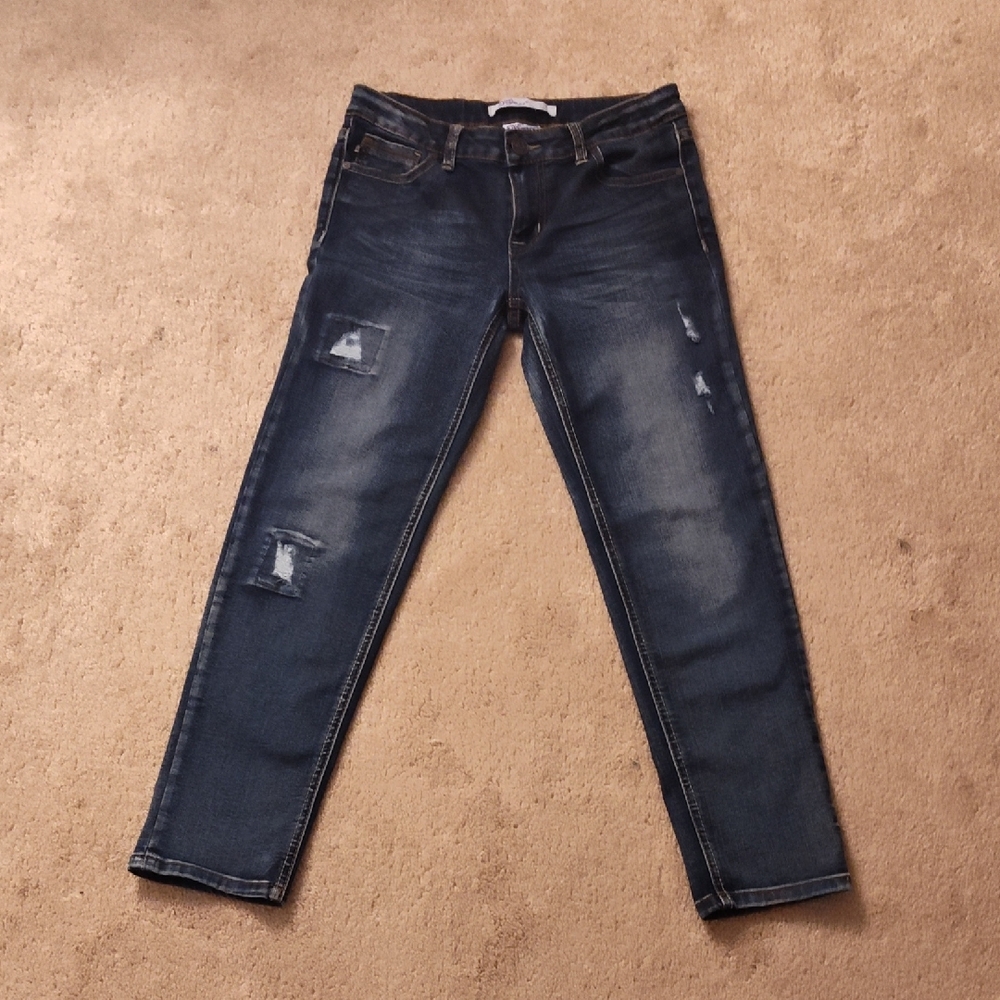 Stylish Blue Distressed Women's Jeans